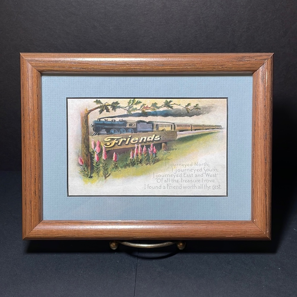 Framed Antique Postcard